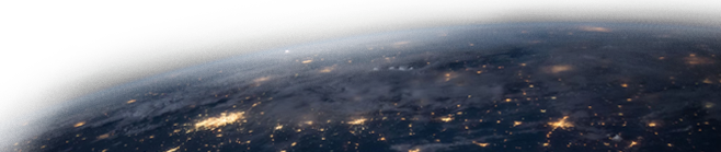 A photo of the Earth view from space where we can see the light spots of the cities