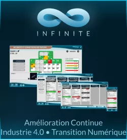 Une image représentant le logo du logiciel INFINITE par le symbole de l'infini dans des nuances de vert à blanc